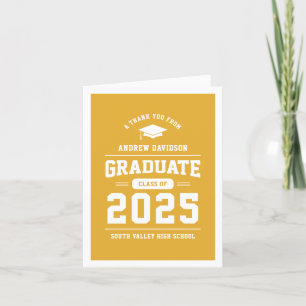 Cartão De Agradecimento Classe Moderna Amarela do Vazio de Graduação 2025