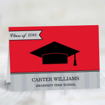 Classe Moderna de Graduação Personalizada Vermelha