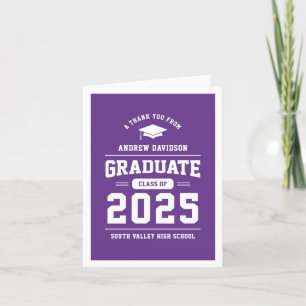 Cartão De Agradecimento Classe Moderna Roxa do Vazio de Graduação 2025