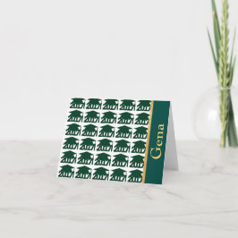 Cartão De Agradecimento Classe Personalizada Verde de Placas de Graduação 