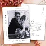 Cartão De Agradecimento Classic Minimal Black and White Photo Wedding<br><div class="desc">Minimalist, stylish, and elegant one-photo wedding thank you card. Thank your guests with this elegant minimalist wedding photo thank you card. Featuring a clean layout, refined typography, and a timeless black and white aesthetic, it’s perfect for modern and classic wedding styles alike. Easily customize the photo and message to create...</div>