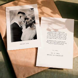 Cartão De Agradecimento Classic Minimalist Wedding Thank You Card
