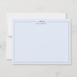 Cartão De Agradecimento Classic Pale Blue feminine Professional