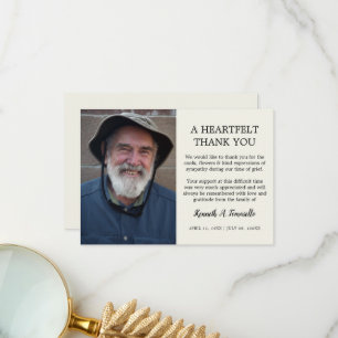 Cartão De Agradecimento Clássica Foto Sentimental de Funeral