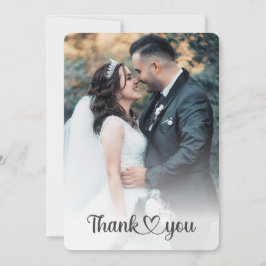 Cartão De Agradecimento Clássica Trendy Chic Bride E Foto De Casamento De