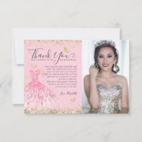Clássico Blush Dourado Glitter Quinceanera 2Foto