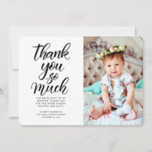 Clássico caligrafia Foto Baptismo Obrigado