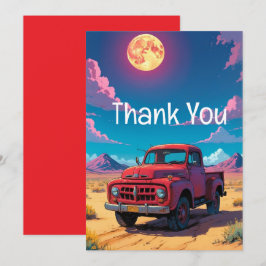 Cartão De Agradecimento Clássico Caminhão de Pickup Americano