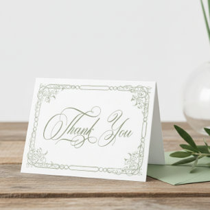 Cartão De Agradecimento Clássico Casamento Foto Floral Moldura Elegante Sa