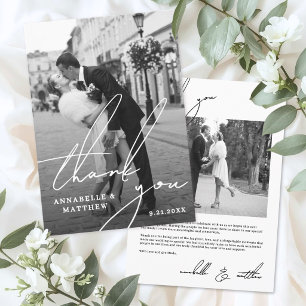 Cartão De Agradecimento Clássico Casamento Foto Formal
