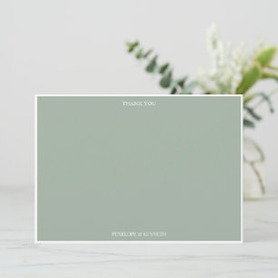 Cartão De Agradecimento Clássico Casamento Sage Personalizado Elegante Sim