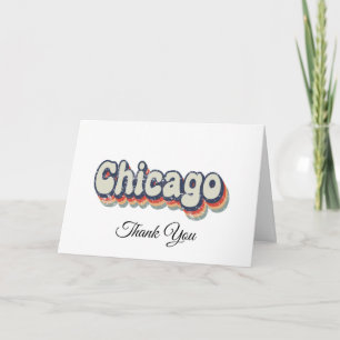 Cartão De Agradecimento Clássico de Arte Cromo Chicago Illinois