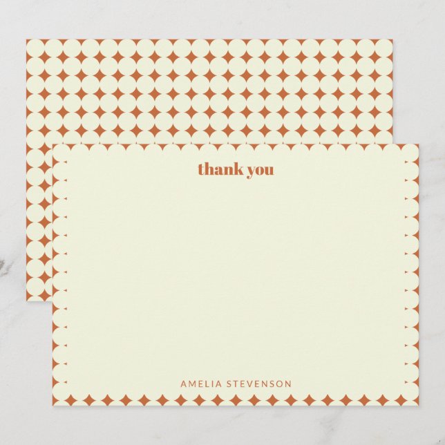 Cartão De Agradecimento Clássico Herdeiro Geométrico Elegante Personalizad (Frente/Verso)