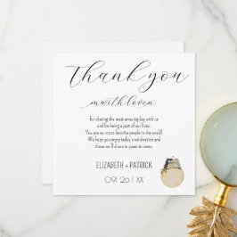 Cartão De Agradecimento Clássico minimalista, corujas apaixonadas