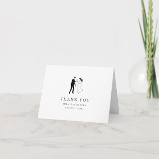 Cartão De Agradecimento Clássico Minimalista Elegante Desenhado à Mão