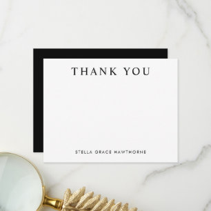 Cartão De Agradecimento Clássico Minimalista Moderno Personalizado