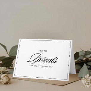 Cartão De Agradecimento Clássico Moderno para os Pais no Dia do Casamento
