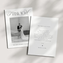Classy Old Money Script Black White Photo Wedding