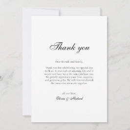 Cartão De Agradecimento Classy Script Wedding Obrigado