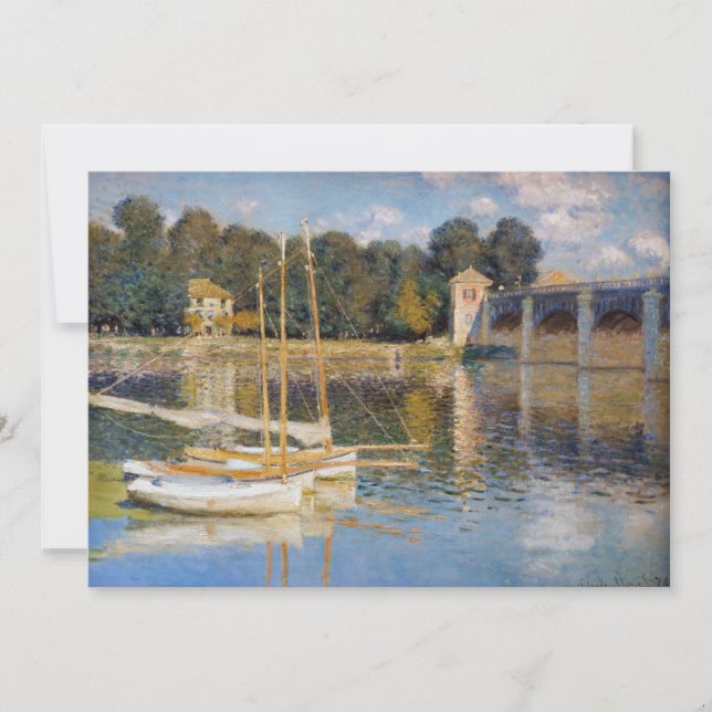 Cartão De Agradecimento Claude Monet - A Ponte Argenteuil (Frente)