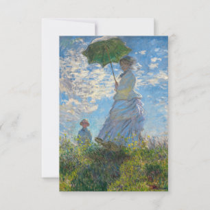 Cartão De Agradecimento Claude Monet - A Promenade, Mulher com Guarda-Sol
