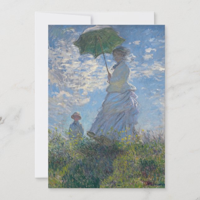 Cartão De Agradecimento Claude Monet - A Promenade, Mulher Com Parasol (Frente)