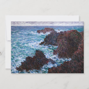 Cartão De Agradecimento Claude Monet - As Rochas em Belle-Ile, Costa Selva