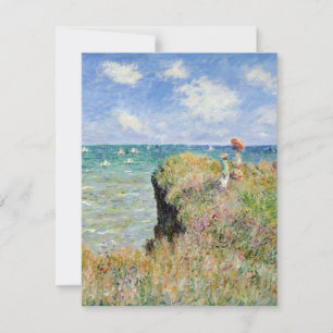 Cartão De Agradecimento Claude Monet - Caminhe No Cliff Em Pourville