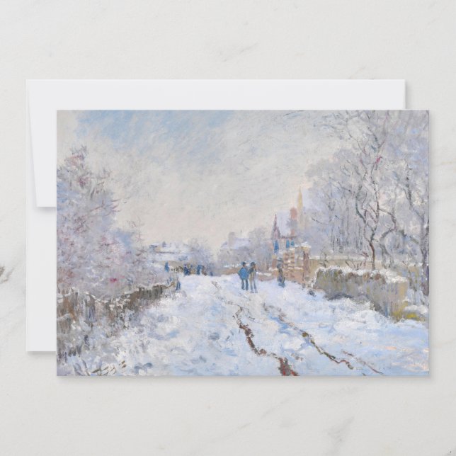 Cartão De Agradecimento Claude Monet - Cena de Neve na Argentina (Frente)