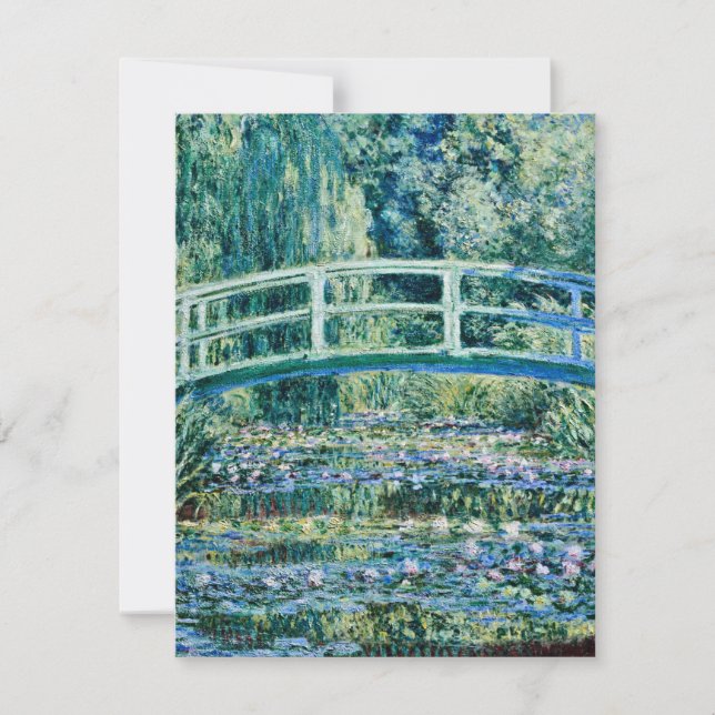 Cartão De Agradecimento Claude Monet - Lírios De Água E Ponte Japonesa (Frente)