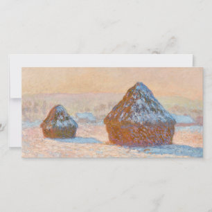Cartão De Agradecimento Claude Monet - Medas de Trigo, Efeito de Neve, Man