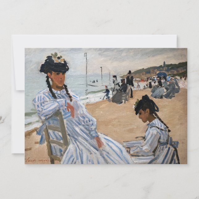 Cartão De Agradecimento Claude Monet - Na praia em Trouville (Frente)