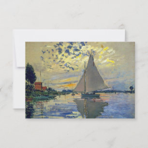 Cartão De Agradecimento Claude Monet - Navio de vela no Le Petit-Gennevill