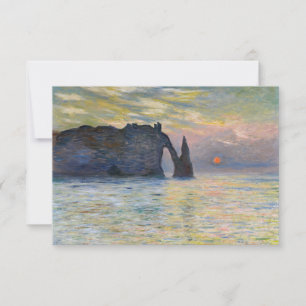 Cartão De Agradecimento Claude Monet - O Penhasco, Etretat, Pôr do Sol