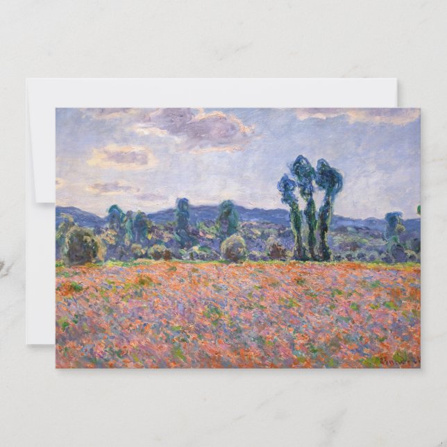 Cartão De Agradecimento Claude Monet - Poppy Field 1890 (Giverny) (Frente)