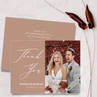Clay Elegant Script Modern Foto Simples Casamento