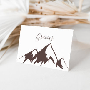 Cartão De Agradecimento Clear Mountain Country Folded Wedding Gracias Card