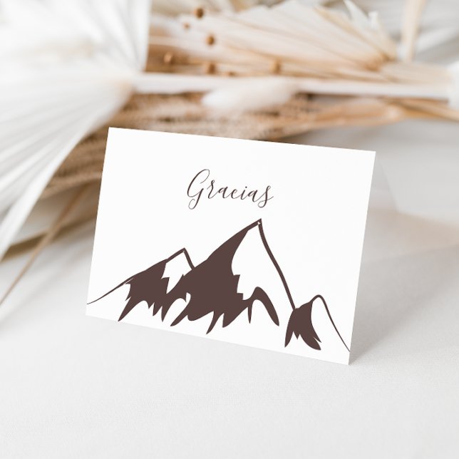 Cartão De Agradecimento Clear Mountain Country Folded Wedding Gracias Card (Criador carregado)