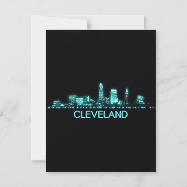 Cartão De Agradecimento Cleveland Skyline (Frente)