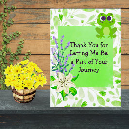 Cartão De Agradecimento Client Appreciation Note – Green Pastel Floral