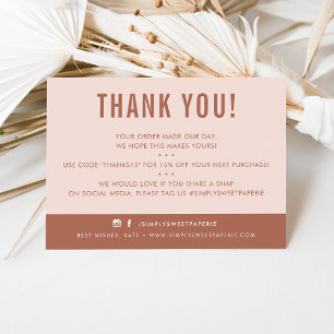 Cartão De Agradecimento CLIENTE AGRADEÇO A VOCÊ A moderna argila rosa-rosa