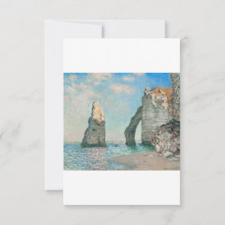 Cartão De Agradecimento Cliff no Etretat 1885 por Claude Monet