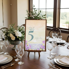 Cartão De Agradecimento Coastal Floral Wedding Reception Table Number