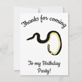 Cartão De Agradecimento Cobra do Mar Amarelo Feliz Aniversário 