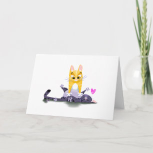 Cartão De Agradecimento COÇAR OS GATINHOS DAS AXILAS (brilho) Arte de Jeff