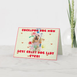 Cartão De Agradecimento Cockapoo Personalizado O Cachorro-Mãe Melhor Cartã