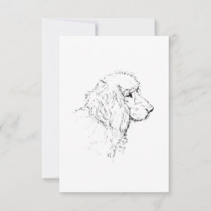 Cartão De Agradecimento Cocker Spaniel – Desenho de Linha Minimalista de C