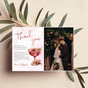 Cartão De Agradecimento Cocktails Brunch & Bubbly Noivado Foto