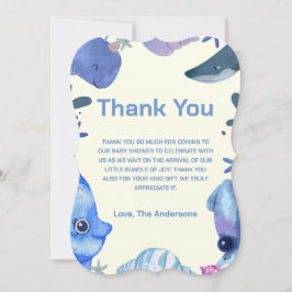 Cartão De Agradecimento Cód. Aquarela Cuta Sob O Mar