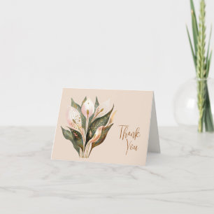 Cartão De Agradecimento Codificação Personalizada da Lily Floral de Paz de